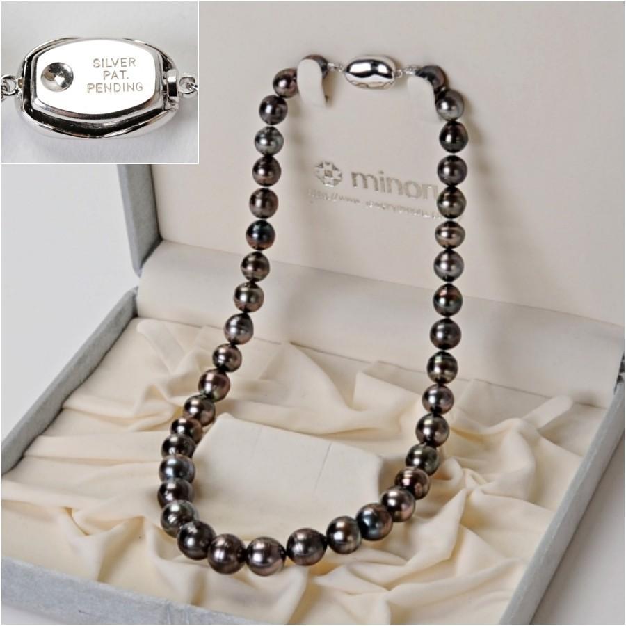 ホワイトブラウン silver シルバー金具 黒真珠 ネックレス - 通販