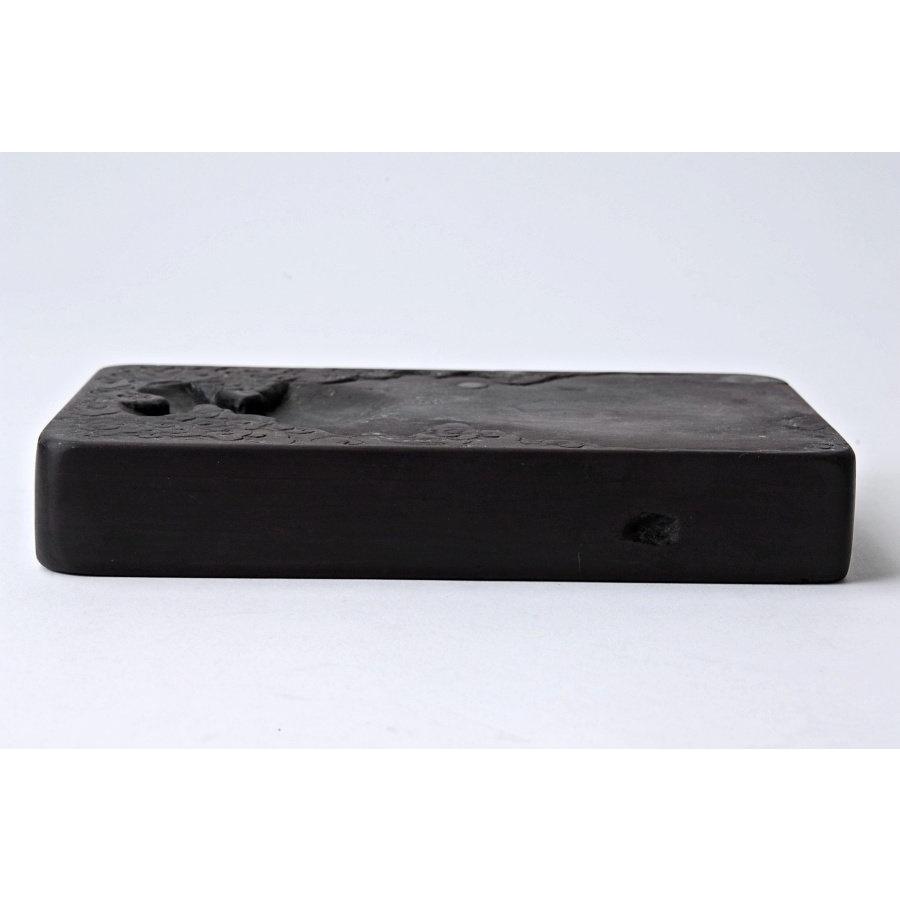古硯 端渓石 雲月研 長方型 9．3×14．8cm 880g 桐箱付 書 