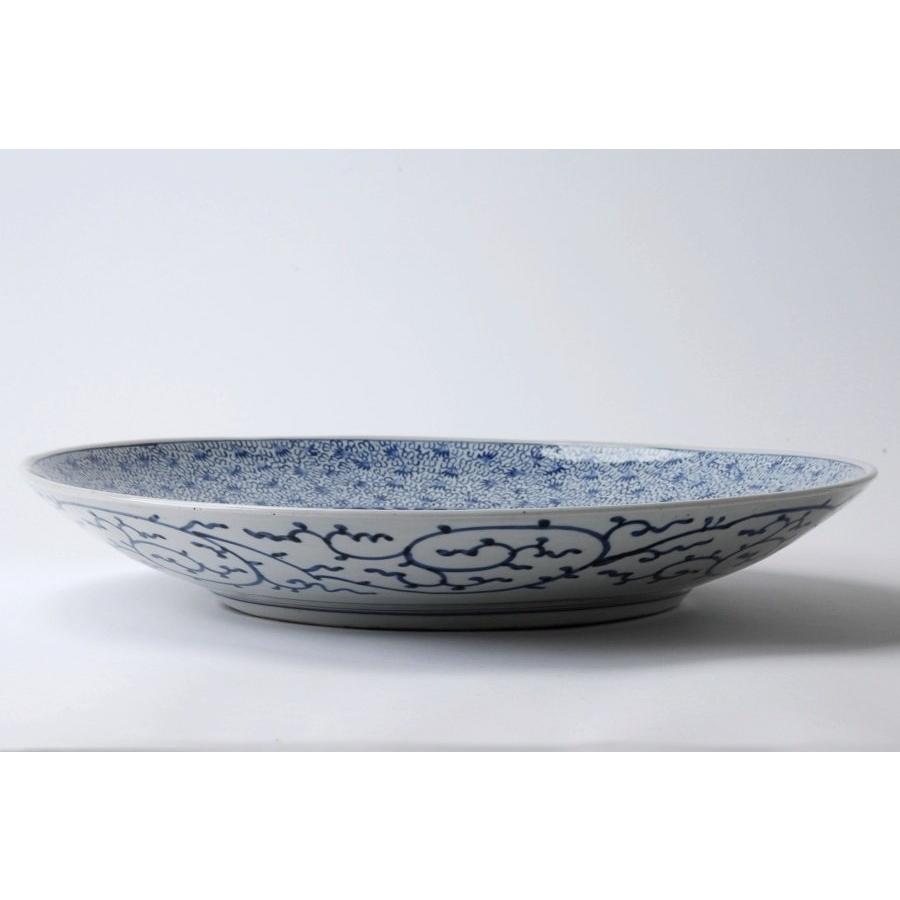 古伊万里 微塵唐草松竹梅染付 大皿 直径約46cm 古民芸 : 古美術