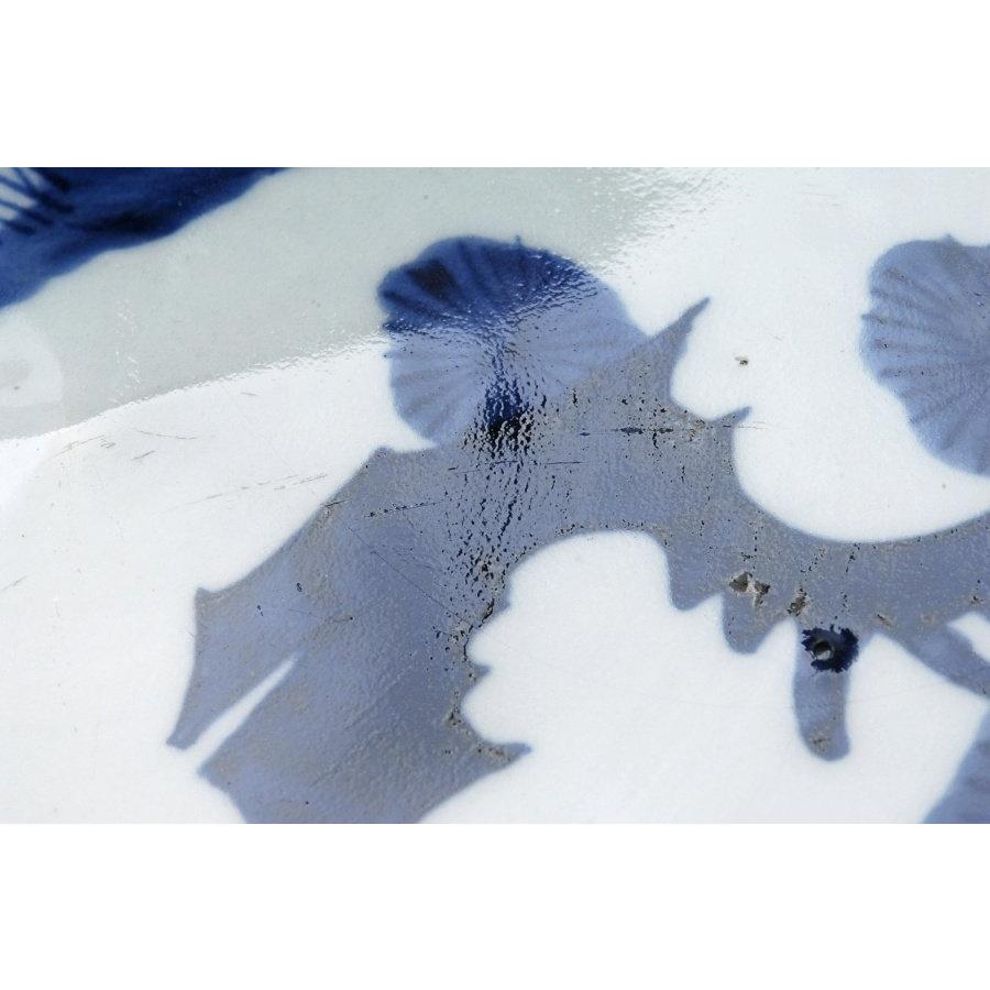 古伊万里 微塵唐草松竹梅染付 大皿 直径約46cm 古民芸 : 古美術