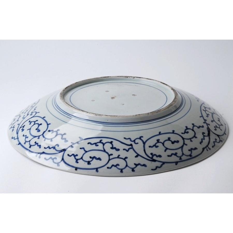 古伊万里 微塵唐草松竹梅染付 大皿 直径約46cm 古民芸 : 古美術