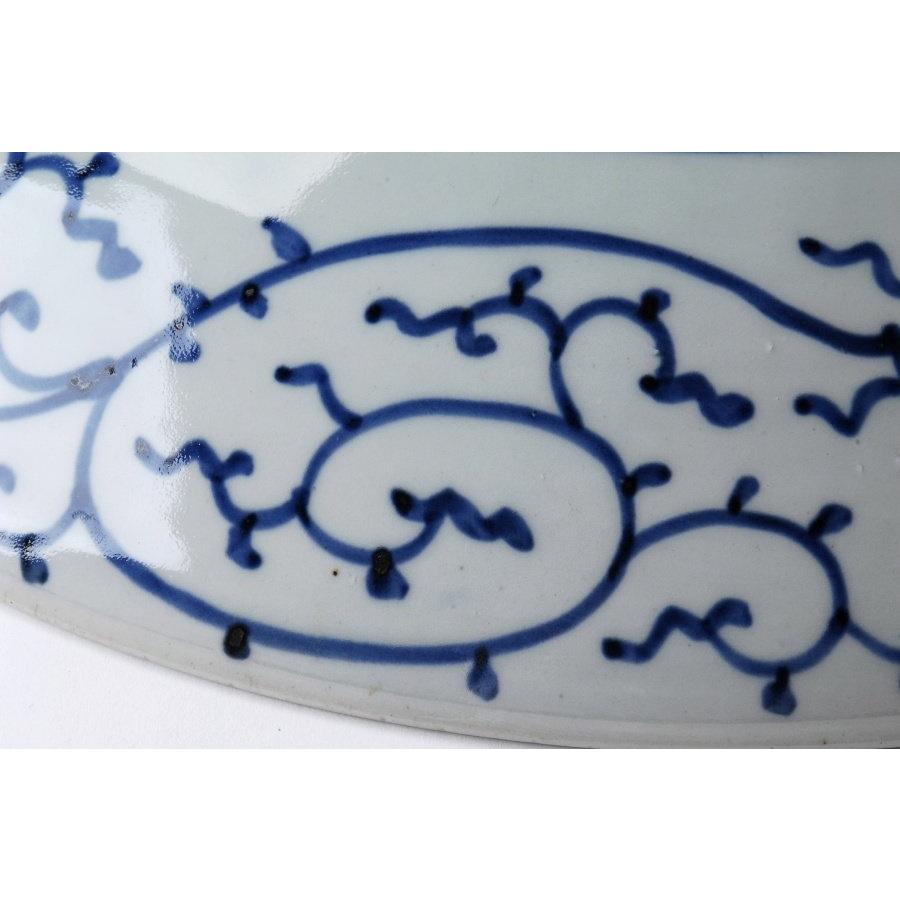 古伊万里 微塵唐草松竹梅染付 大皿 直径約46cm 古民芸 : 古美術