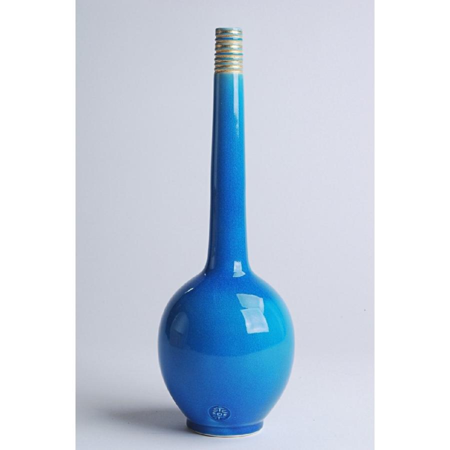 十六代 永楽善五郎 (即全) 造 交趾鶴首 花入 茶道具 花瓶 花器 十六代 永楽善五郎 (即全) 造 交趾鶴首 花入 茶道具 花瓶 花器