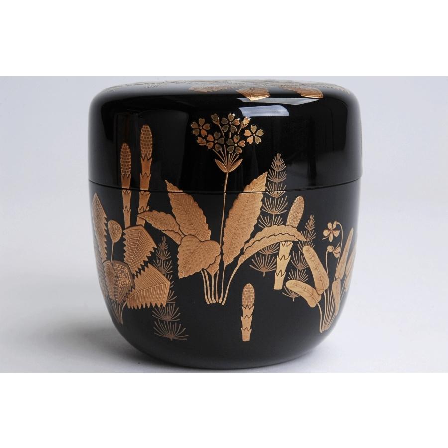 田崎昭一郎 輪島塗 春秋蒔絵 棗 共箱付 茶道具 茶入 一后一兆師事 