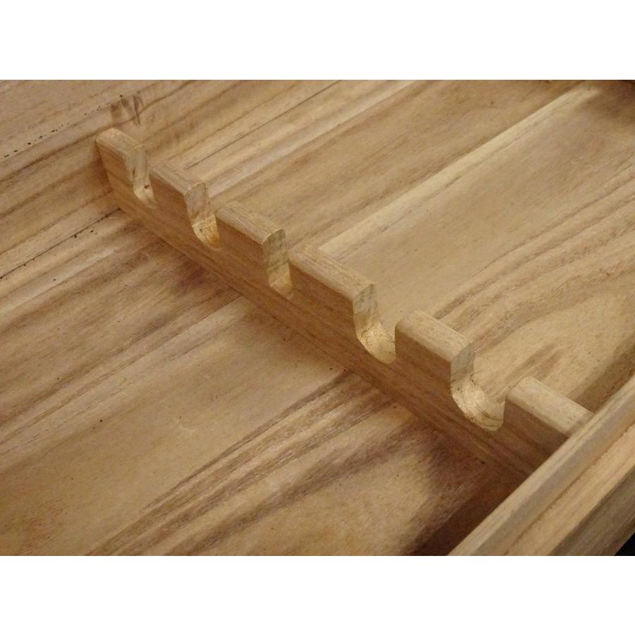 敬逢 秀逸 刀装具箱 桐無垢 柾目材造 上手 十手箱 兜割 武具 収納箱 5点収納可 刀箱小箪笥鍔箪笥_8