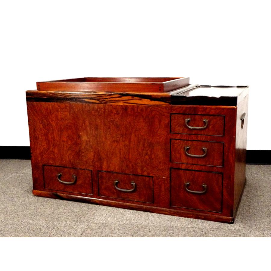 時代古民具　欅玉杢製　関東火鉢　黒柿 時代古民具 欅玉杢製 関東火鉢 黒柿 時代古民具 欅