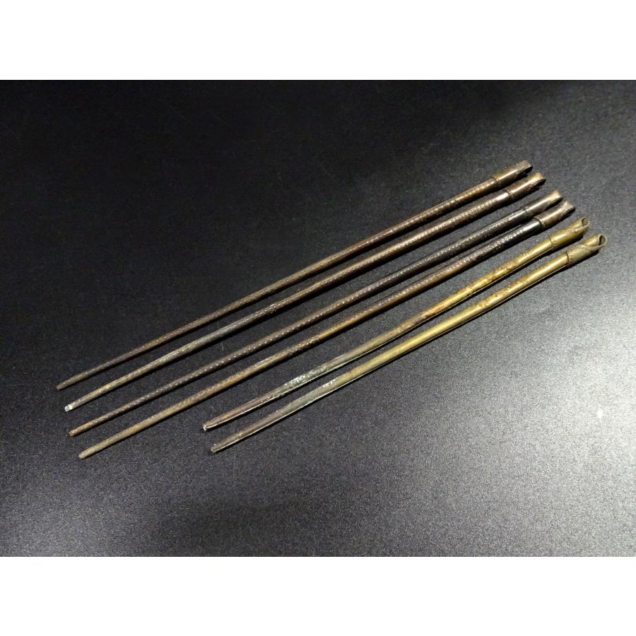 敬逢 秀逸 茶道具 銅造 銅蟲 銅虫 銅槌起細工 火箸 三対 香道具 火鉢