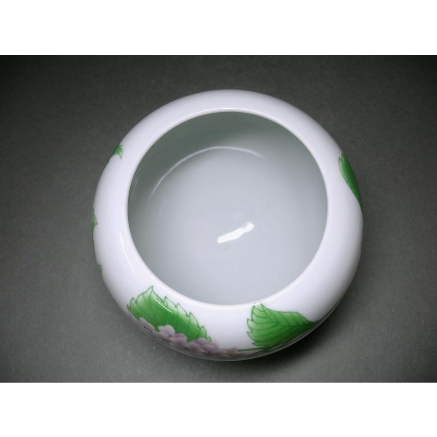 慶應◇帝室技芸員【初代真葛香山】秀逸作 釉下彩 紫陽花文香炉 後期