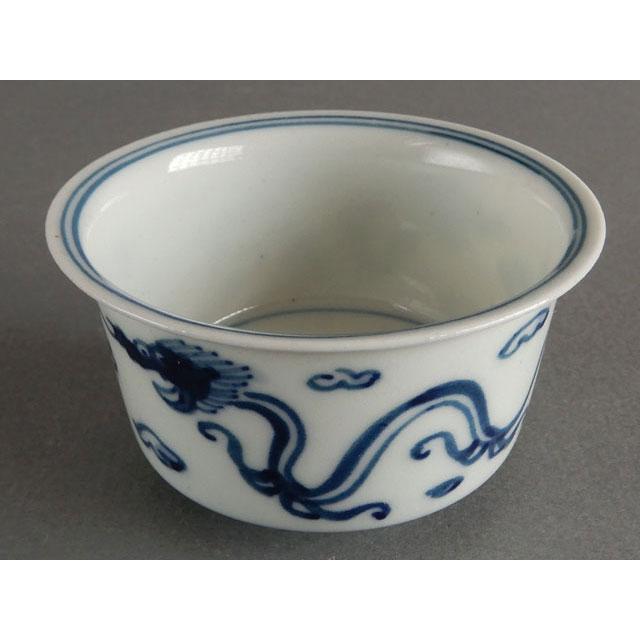 1003 時代　染付　龍紋蓋茶碗5客　送料込み1005 1003 時代 染付 龍紋蓋茶碗5客 送料込み1005 1003 時代 染