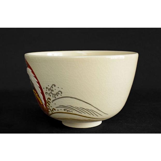 通次阿山 作 色絵 日の出鶴 茶碗 : 古美術植松 - 通販 - Yahoo