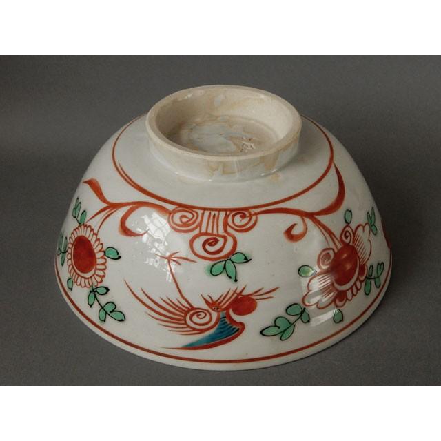 1280  道八　赤絵　菓子鉢　時代物　骨董品 六代 高橋(華中亭) 道八 倣呉洲赤絵福字 鉢 菓子鉢 : 古美術植松