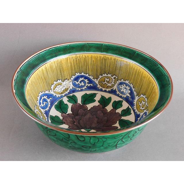 九谷焼　矢口永寿（初代）作　乾山意　梅　無傷　箱合　保証。 九谷焼 初代 矢口 永寿 牡丹に唐草文 菓子鉢 兼用 水指 : 古美術植松