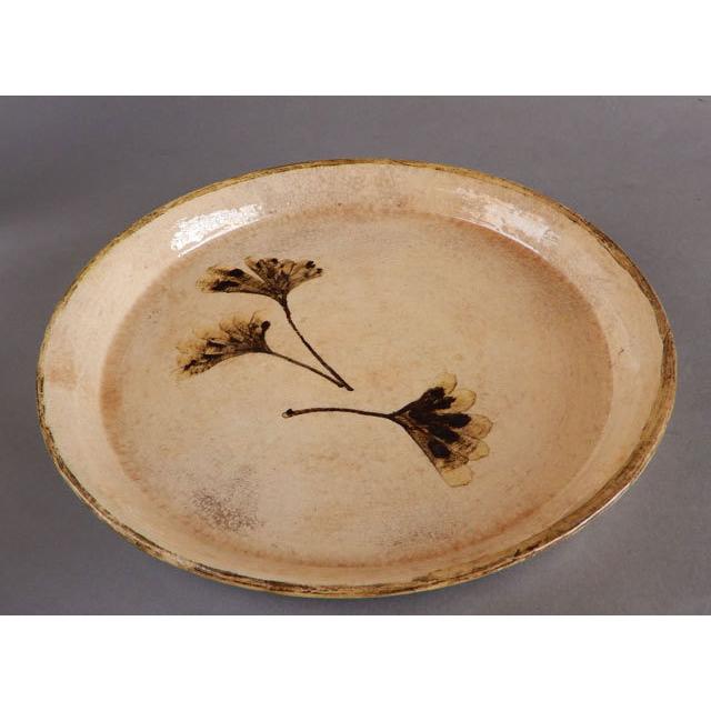 十二代 楽 吉左衛門 (弘入) 銀杏ノ絵 菓子皿 菓子器 : 古美術