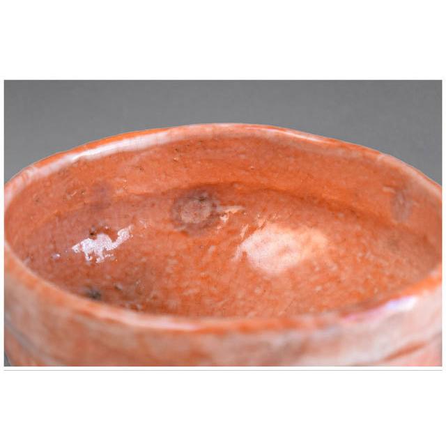 太閤窯 初代 小西平内 作 官休庵十四代 不徹斎宗守 箱書 赤楽 馬上杯