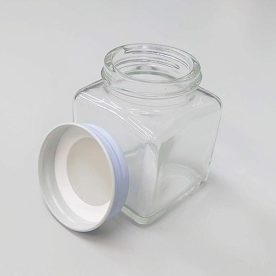 【50本まとめ】500ml ガラス瓶 キャップ付／ハンドメイド資材・インテリア用 ガラス瓶 50角 S42白キャップ付 : 京のこびんちゃん本舗 - 通販