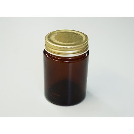 遮光瓶 広口アンバー100 ゴールドキャップ付 : 京のこびんちゃん本舗