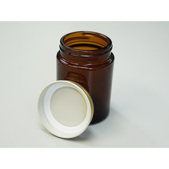 遮光瓶 広口アンバー100 ゴールドキャップ付 : 京のこびんちゃん本舗