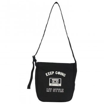 ファスナー付き イラストミニショルダーバッグ ブラック 送料無料 同梱不可 Ab 安らぎ販売店小茶や ヤフー店 通販 Yahoo ショッピング