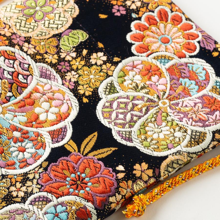 大判用御朱印帳袋 巾着袋 大判蛇腹用2〜3冊用 京都西陣金襴 メール便