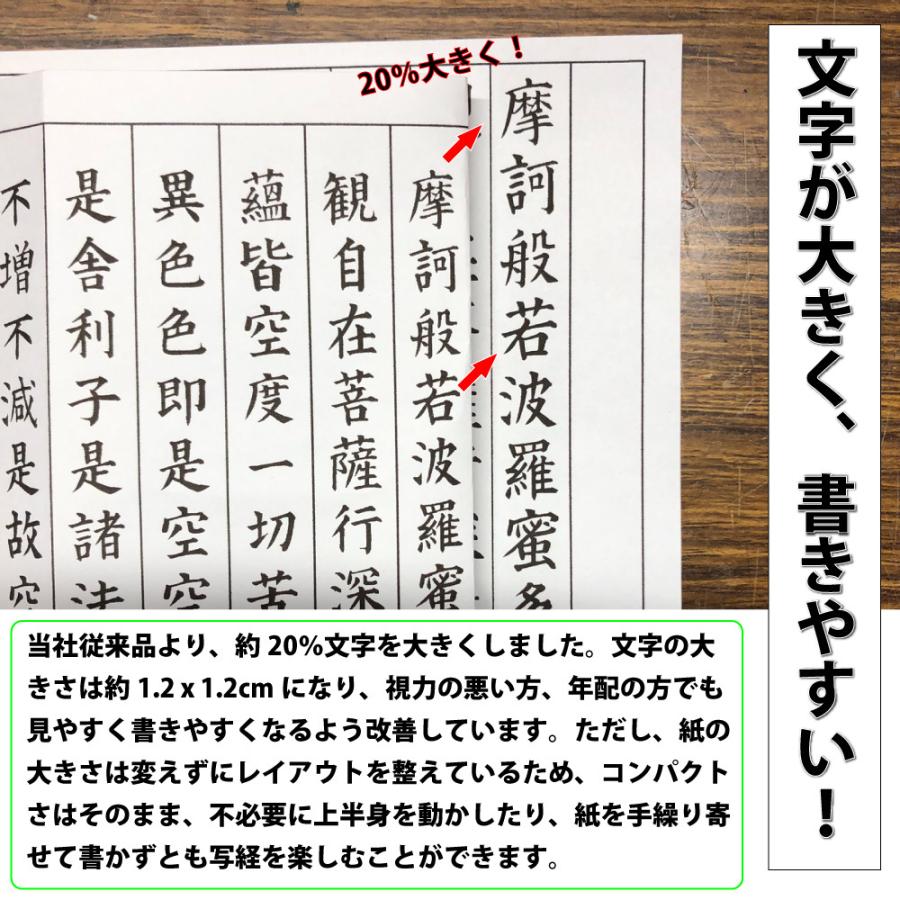 写経用紙 文字大き目 なぞり書き 土佐和紙20枚 般若心経 送料無料