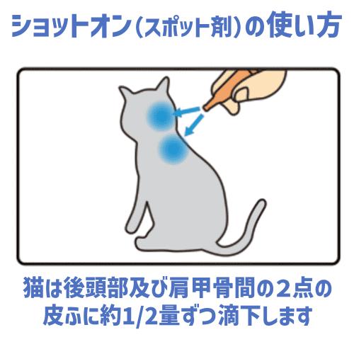 猫ノミダニ駆除薬 猫 ノミ マダニ 蚊 駆除 猫 ダニノミ駆除 薬 猫のノミダニ駆除薬 スポット剤 滴下 アースペット 薬用ショットオン 猫用 3本入｜kocka｜05