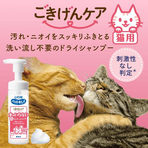 ペットキレイ 猫 シャンプー ドライシャンプー 泡タイプ ボディケア