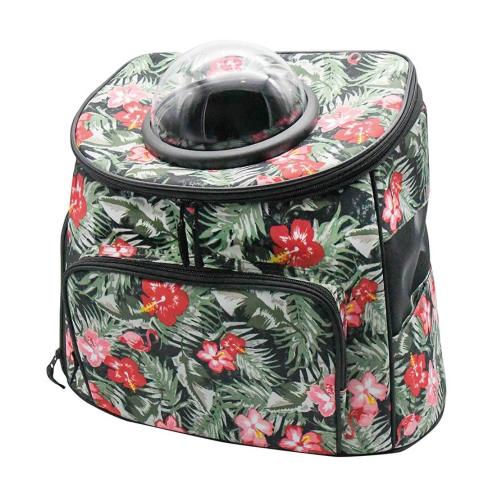 猫用 リュック キャリーバッグ ドーム窓 花柄 : ネコグッズ kocka