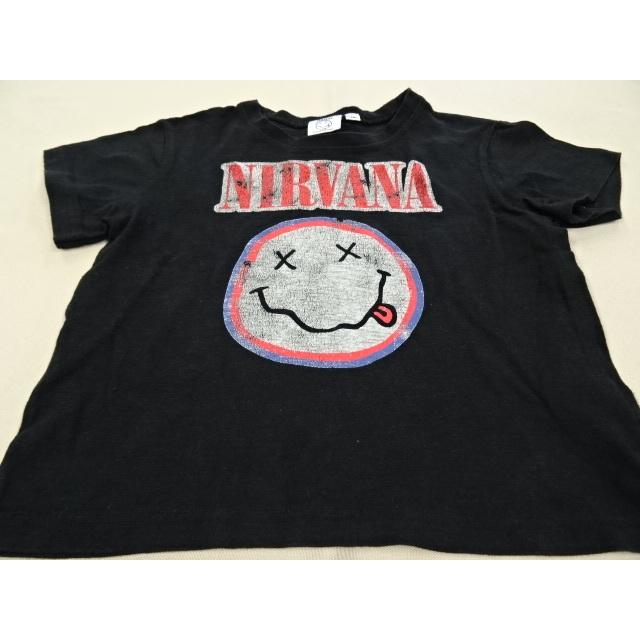 NIRVANA ニルバーナ Tシャツ 半袖 古着 USED キッズトップス 110 ブラック 男の子 女の子 可愛い 普段使い｜kodakasangyo｜03