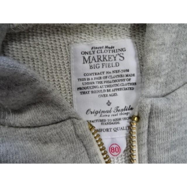 パーカー スウェット トレーナー キッズ 80 グレー ジップアップ マーキーズ MARKEY'S USED 古着 格安 プチプラ｜kodakasangyo｜04