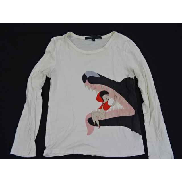 MARC JACOBS マークジェイコブス Tシャツ ロンT 長袖 白 赤 MARC JACOBS マークジェイコブス Tシャツ ロンT 長袖 白 赤