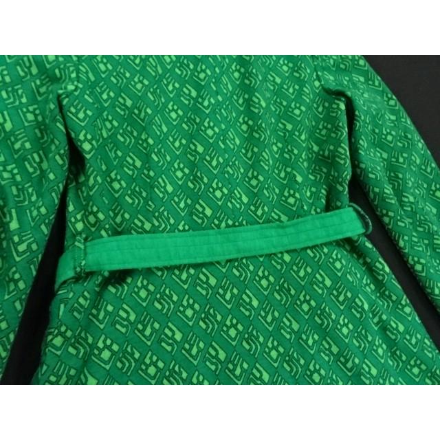 70年代 レトロワンピース ビンテージ ヴィンテージ 緑色ワンピース グリーン 長袖