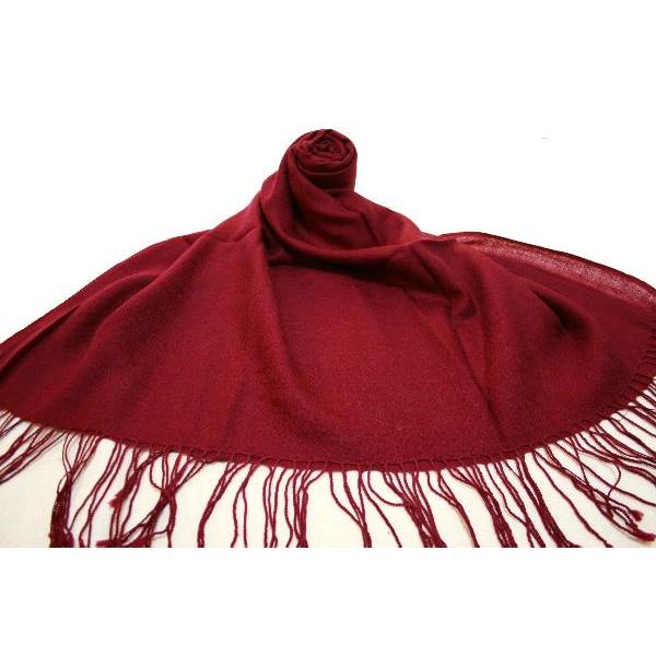 定番人気商品 1枚あるとっても便利 大判パシュミナストール ボルドー