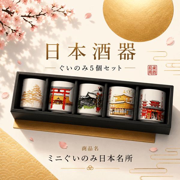 酒器 ミニぐいのみ5個セット JAPAN SAKE DRINKING SET 日本製 おちょこ