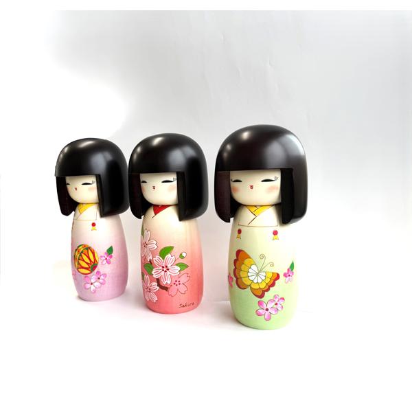 【新品・未使用】創作こけし 手まり 藤川正衛 Kokeshi doll こけし 藤川正衛 蝶々、手まり、さくら KOKESHI JAPAN 内閣総理大臣賞