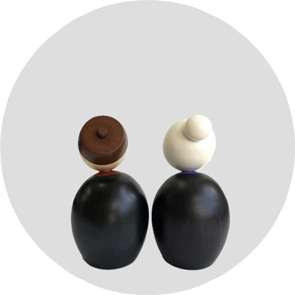 こけし ちえ作 共白髪 KOKESHI JAPN 創作こけし 日本製 工芸品