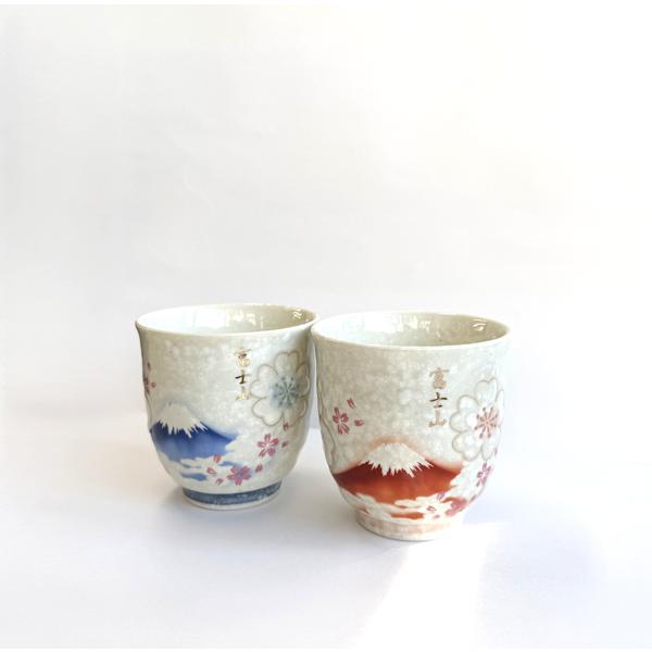 茶器 色絵富士組湯呑 JAPAN TEA CUP お茶 お酒 インバウンド
