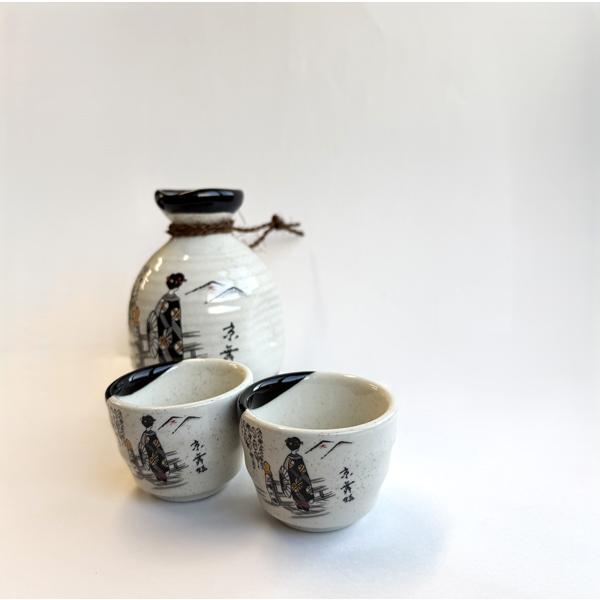 酒器 一合白丸燗 舞妓 JAPAN SAKE DRINKING SET 日本 徳利おちょこ
