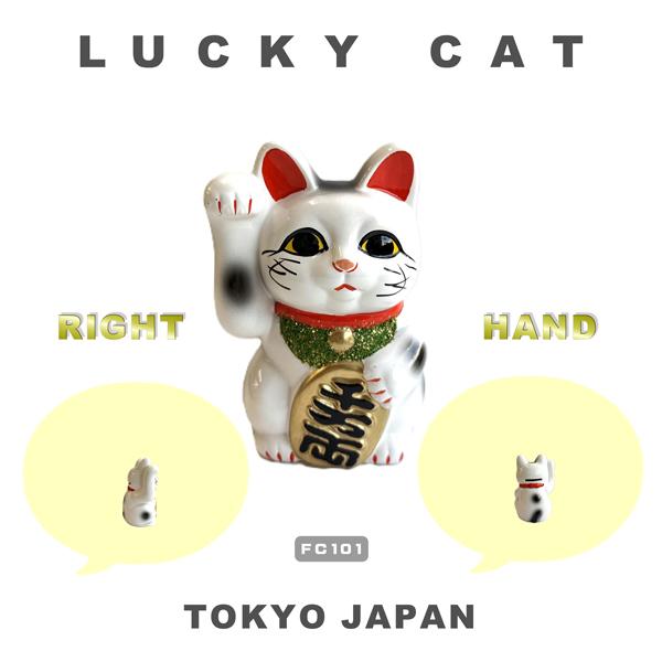 常滑焼 招き猫 白小判猫 4号 左手、右手 JAPAN LUCKY CAT とこなめ