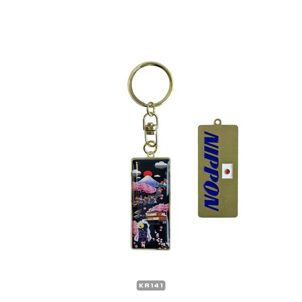 キーホルダー 日本 KEY RING JAPAN 角型 鍵型 掛け軸型 東京名所 浅草 雷門 東京風景 日本のお土産 東京土産 メタル キー ...