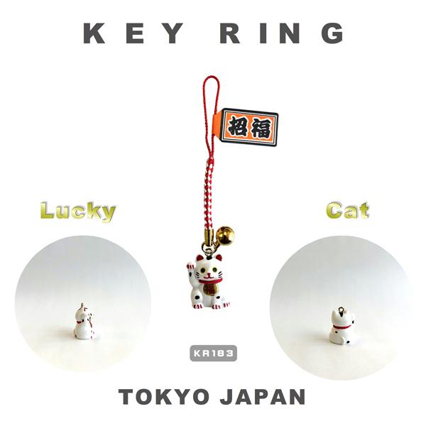 根付 風水招き猫 金 白 日本吉祥 LUCKY CHARM お守り 参拝グッズ 神社