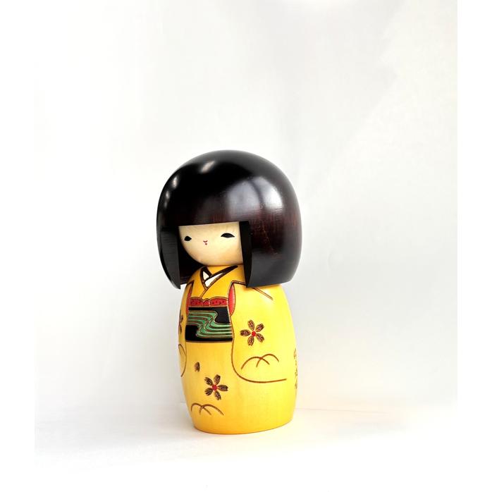 こけし 卯三郎 幼な子赤、黄色 KOKESHI JAPN 内閣総理大臣賞受賞作者