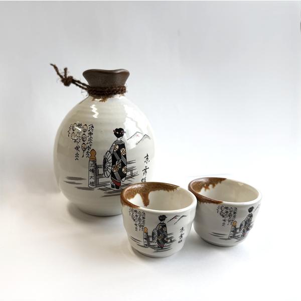 酒器 三合白丸燗 舞妓 TOKYO SAKE DRINKING SET 日本 徳利おちょこ