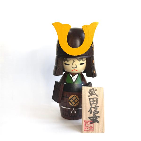 こけし ちえ作 武田信玄 KOKESHI JAPN 通産大臣賞受賞作者 創作こけし