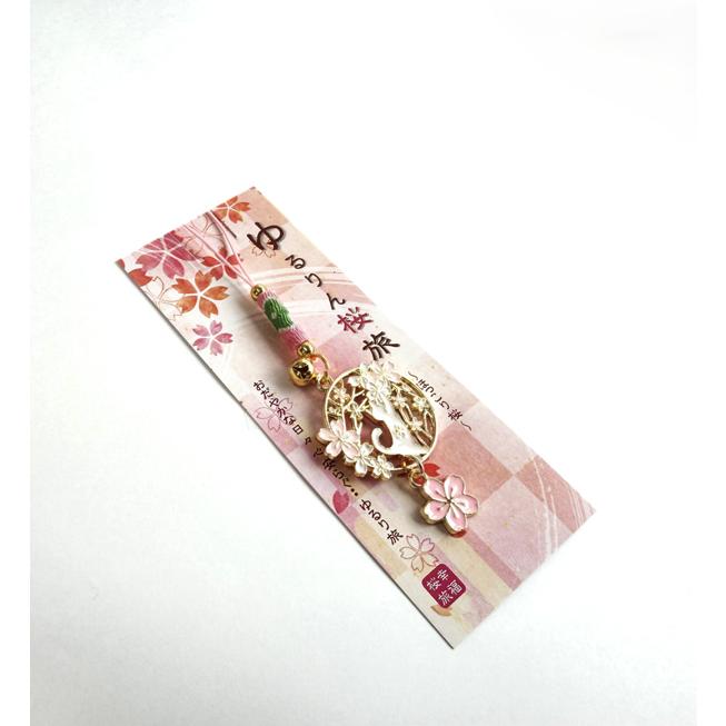 桜 幸福桜守り根付 窓枠ゆるりん旅 うさぎ、ねこ JAPAN SAKURA 開運