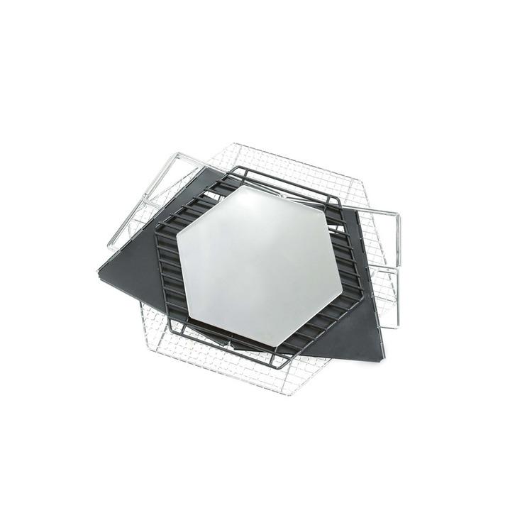 CAPTAINSTAG キャンプ アウトドア レジャー 焚き火 BBQ 六角形 折りたたみ バーベキューコンロ ヘキサ ブラックラベル UG-50 パール金属株式会社_1
