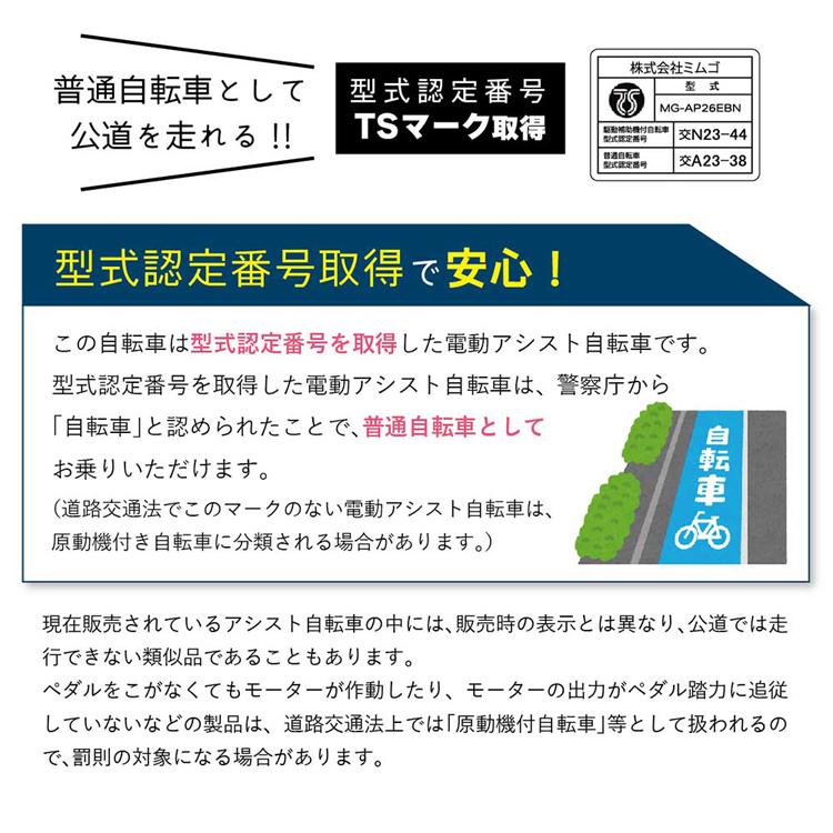 折畳み 電動 ACTIVEPLUS ノーパンク 軽快車 ACTIVEPLUS ノーパンク電動アシスト折り畳み自転車 ブラック 容量5.8Ah MG-AP26EBN ACTIVE PLUS (代引不可) (TD)_12