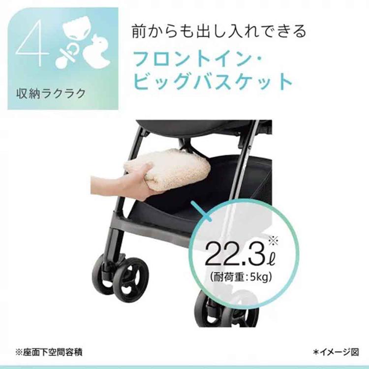 アップリカ ベビーカー 超軽量 ファーストベビーカー A型ベビーカー ワンタッチ開閉 洗えるメッシュシート カルーンエアー メッシュ AC Aprica_14