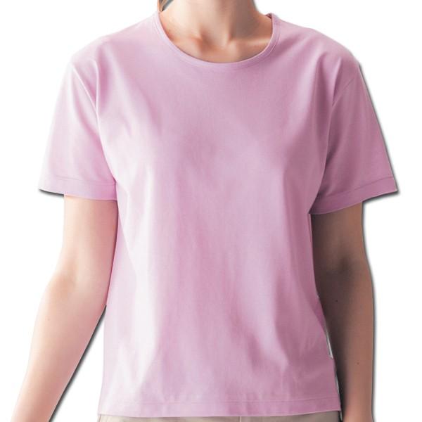  ひんやり涼感Tシャツ ピンク 半袖tシャツ レディース 日本製 スポーツ アウトドア