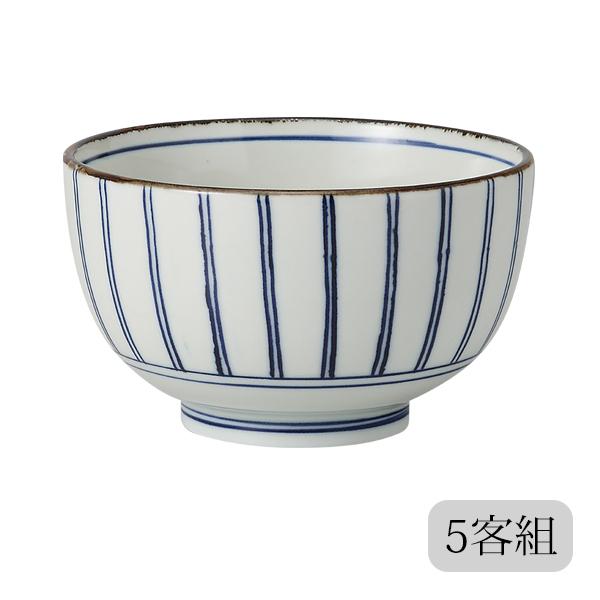 Demi Voo 鉢 丼 藍屋 お好み鉢 縞十草紋 5客組 42637食器 セット 5客