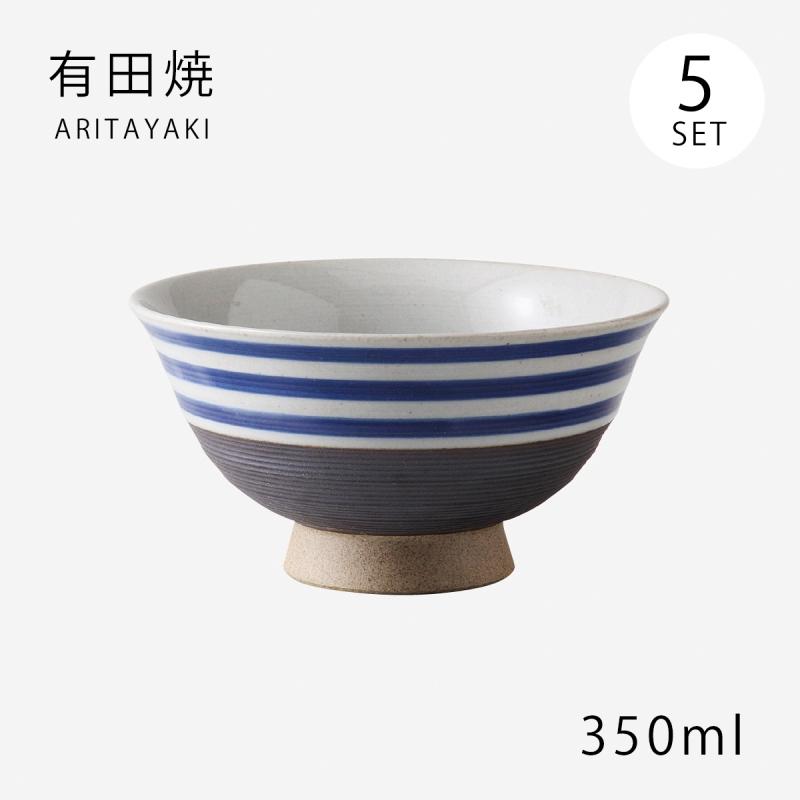 Demi Voo 飯碗 茶碗 お茶碗 セット 陶器 有田焼 飯碗 大 錆ボーダー 5
